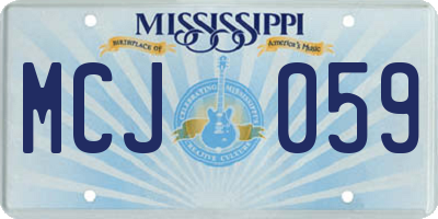 MS license plate MCJ059