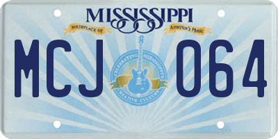 MS license plate MCJ064