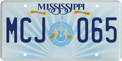 MS license plate MCJ065