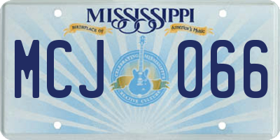 MS license plate MCJ066