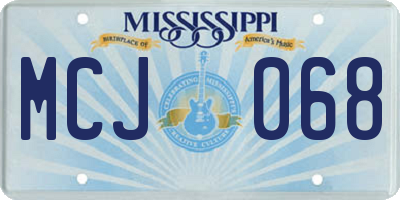 MS license plate MCJ068