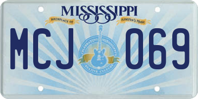 MS license plate MCJ069