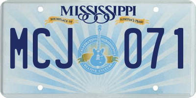 MS license plate MCJ071