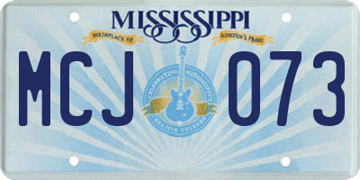 MS license plate MCJ073