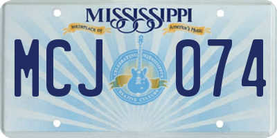 MS license plate MCJ074