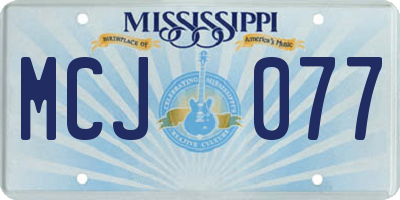 MS license plate MCJ077