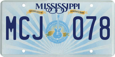 MS license plate MCJ078