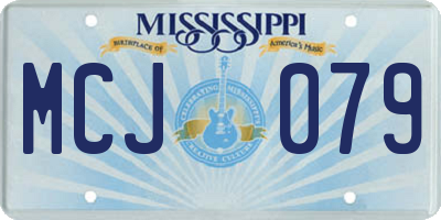 MS license plate MCJ079
