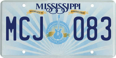 MS license plate MCJ083
