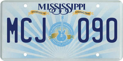 MS license plate MCJ090