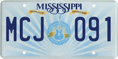 MS license plate MCJ091