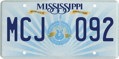 MS license plate MCJ092