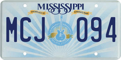 MS license plate MCJ094