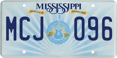 MS license plate MCJ096