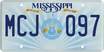 MS license plate MCJ097