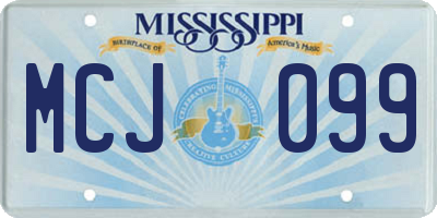 MS license plate MCJ099