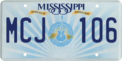 MS license plate MCJ106