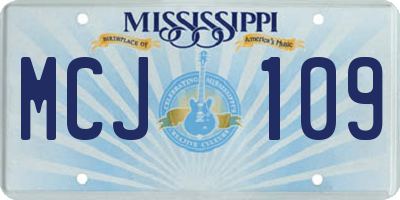 MS license plate MCJ109