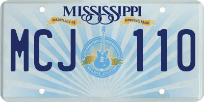 MS license plate MCJ110