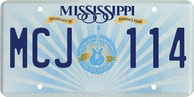 MS license plate MCJ114