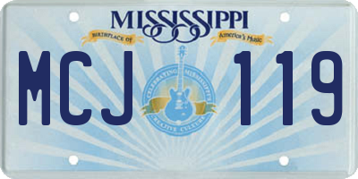 MS license plate MCJ119