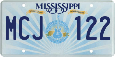 MS license plate MCJ122