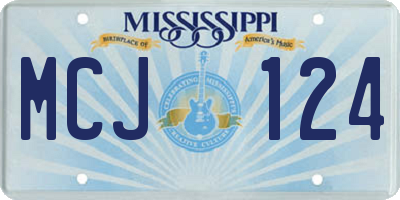 MS license plate MCJ124