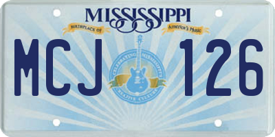 MS license plate MCJ126