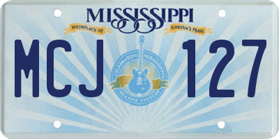 MS license plate MCJ127