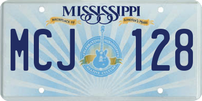 MS license plate MCJ128