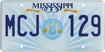 MS license plate MCJ129