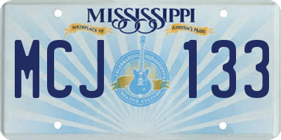 MS license plate MCJ133