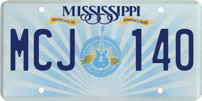 MS license plate MCJ140