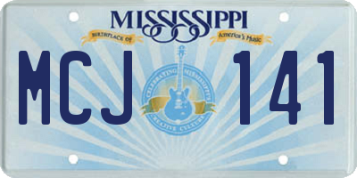 MS license plate MCJ141