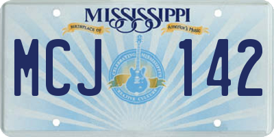 MS license plate MCJ142