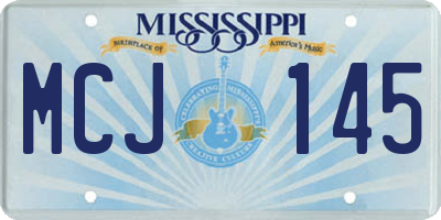 MS license plate MCJ145