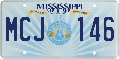 MS license plate MCJ146