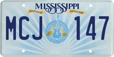 MS license plate MCJ147