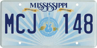 MS license plate MCJ148