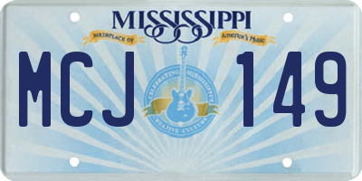 MS license plate MCJ149