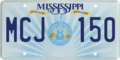 MS license plate MCJ150