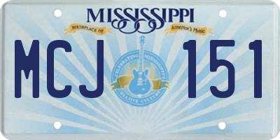 MS license plate MCJ151