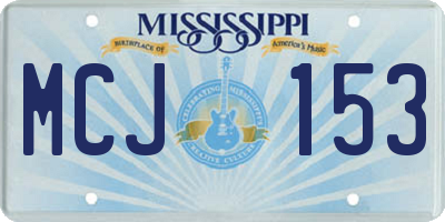 MS license plate MCJ153