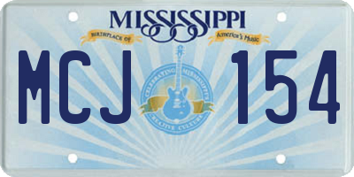 MS license plate MCJ154