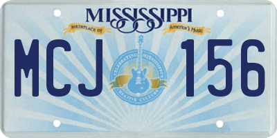 MS license plate MCJ156