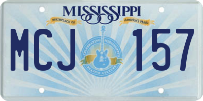 MS license plate MCJ157