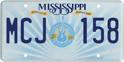 MS license plate MCJ158