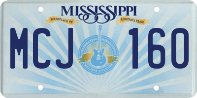 MS license plate MCJ160