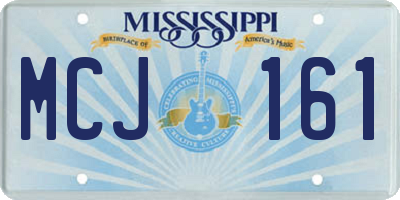 MS license plate MCJ161