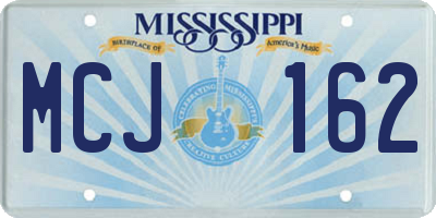 MS license plate MCJ162